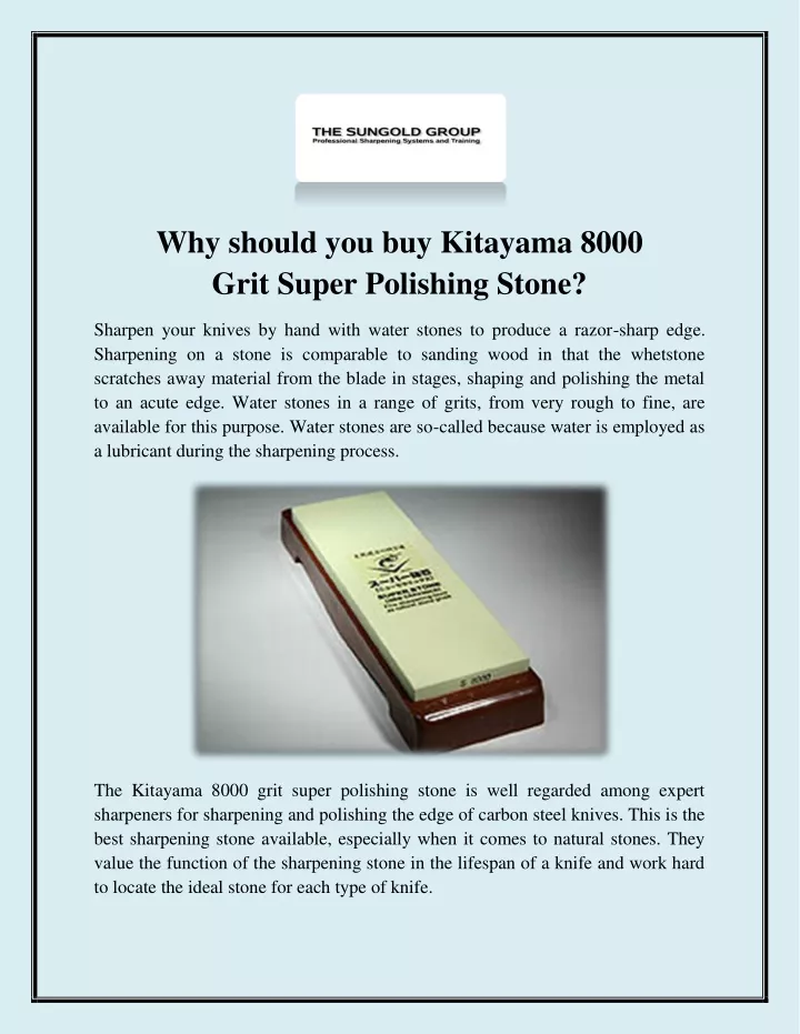 why should you buy kitayama 8000 grit super