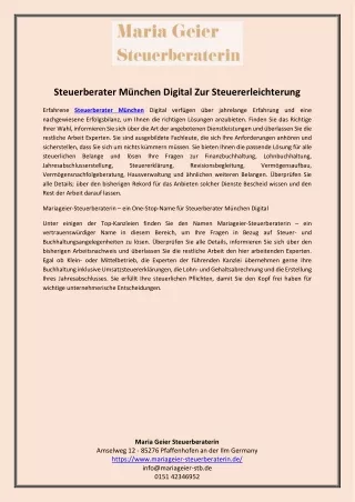 Steuerberater München Digital Zur Steuererleichterung