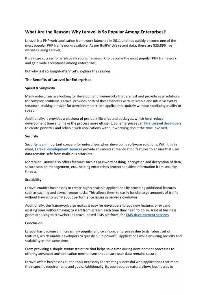 what are the reasons why laravel is so popular