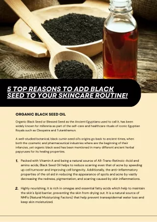 5 TOP REASONS TO ADD BLACK SEED TO YOUR SKINCARE ROUTINE!