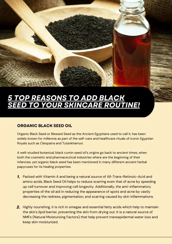 5 top reasons to add black seed to your skincare