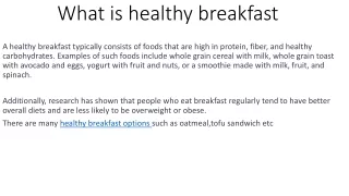 what is healthy breakfast