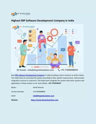 Highest ERP Software Development Company in India
