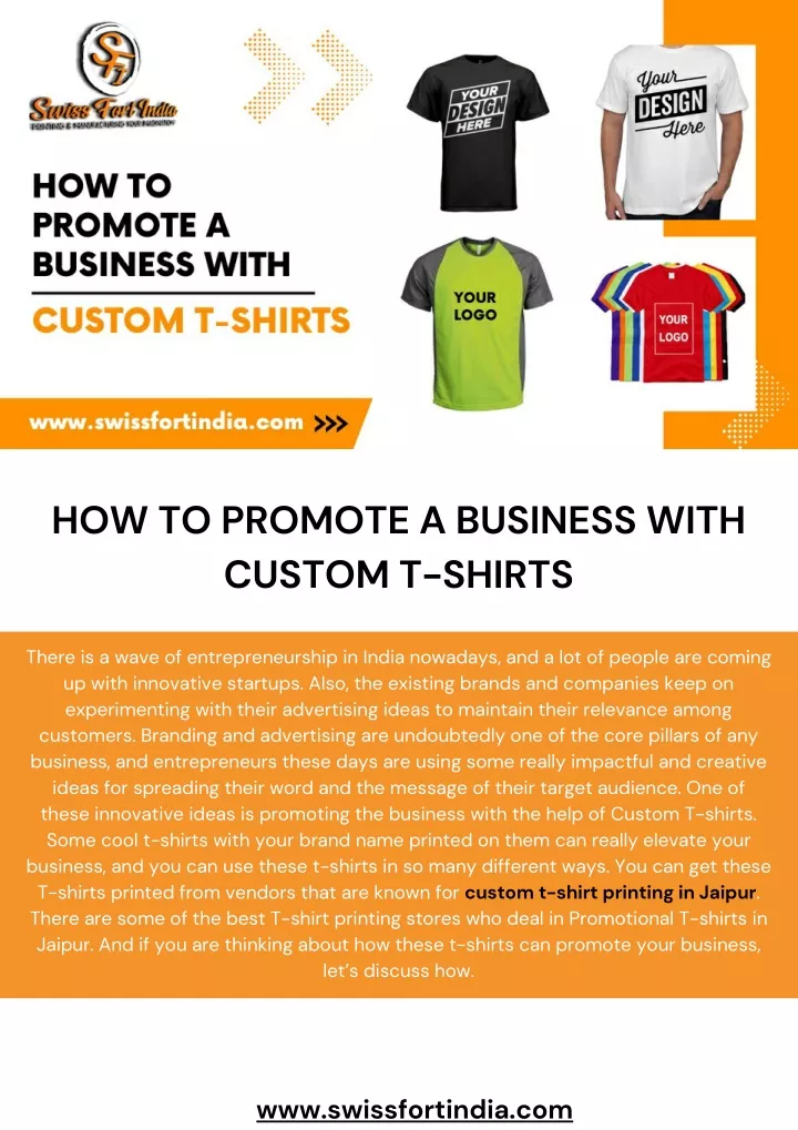 how to promote a business with custom t shirts