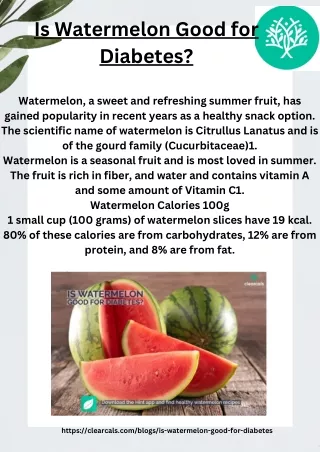 Is Watermelon Good for Diabetes