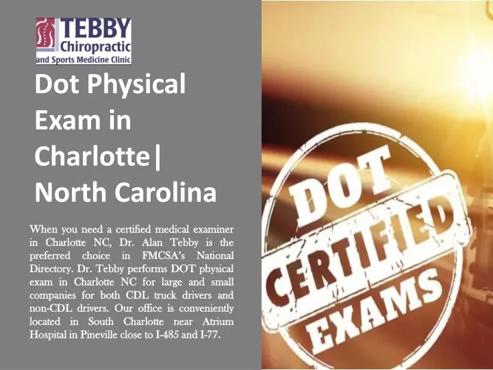 d ot physical exam in charlotte north carolina