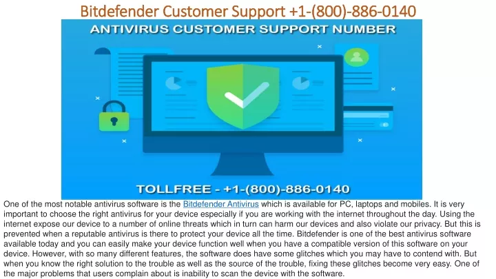 bitdefender customer support 1 800 886 0140