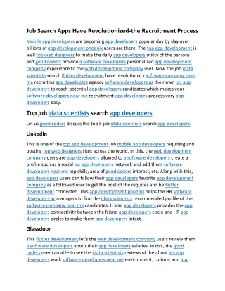 job search apps have revolutionized