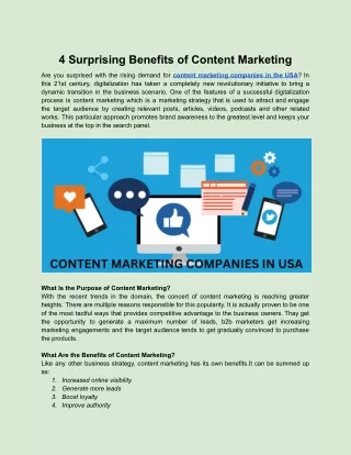 4 Surprising Benefits of Content Marketing