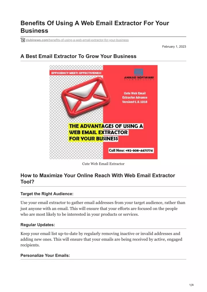 benefits of using a web email extractor for your