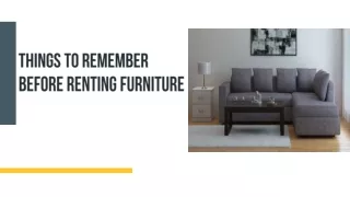 Things to Remember before Renting Furniture
