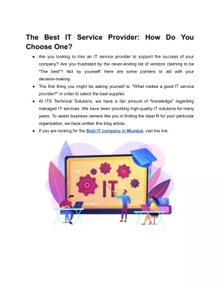 The Best IT Service Provider_ How Do You Choose One