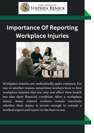 Importance Of Reporting Workplace Injuries
