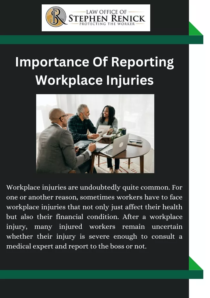 importance of reporting workplace injuries