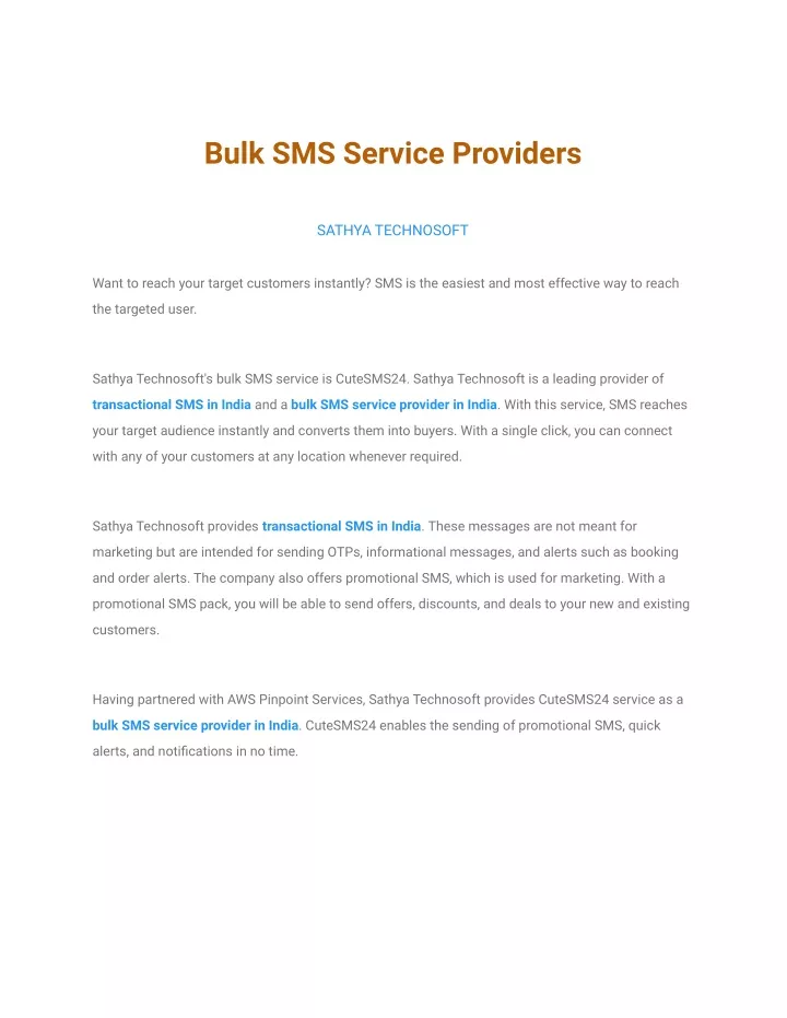 bulk sms service providers