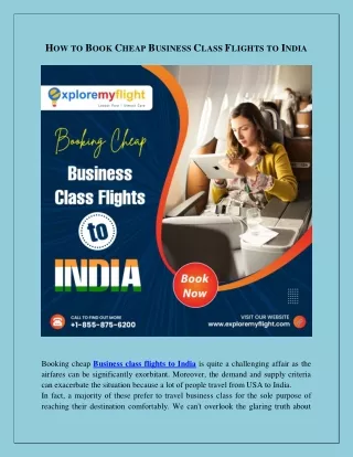 How to Book Cheap Business Class Flights to India