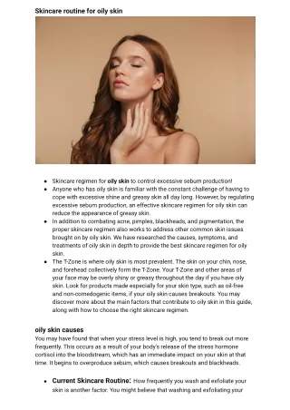 skincare routine for oily skin