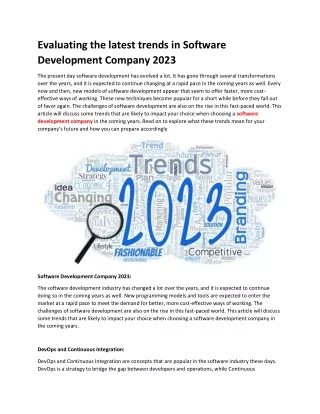 evaluating the latest trends in software