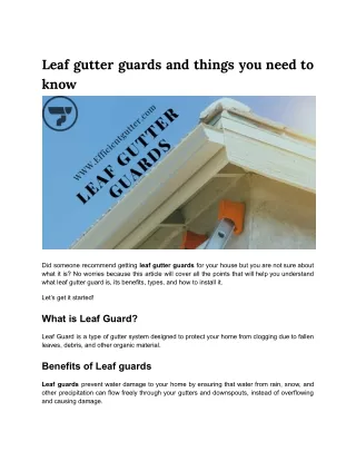 Leaf gutter guards and things
