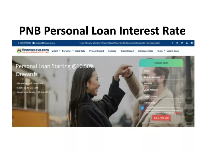 PPT PNB Personal Loan Interest Rate PowerPoint Presentation, free