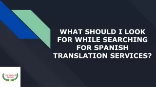 What Should I Look For While Searching For Spanish Translation Services