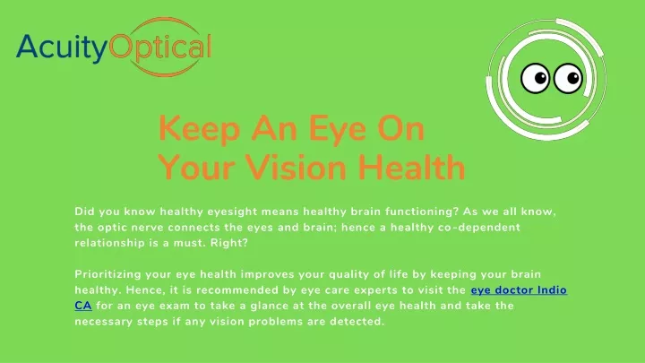 keep an eye on your vision health