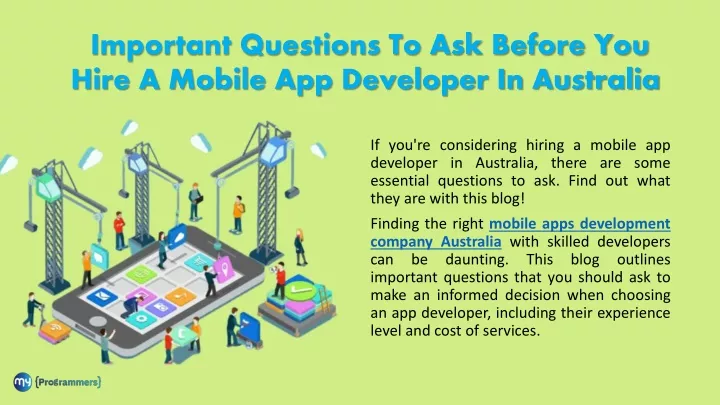 important questions to ask before you hire a mobile app developer in australia