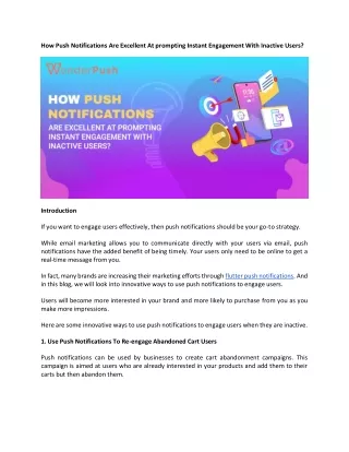 How Push Notifications Are Excellent At prompting Instant Engagement With Inactive Users