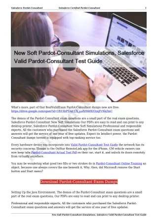 New Soft Pardot-Consultant Simulations, Salesforce Valid Pardot-Consultant Test Guide