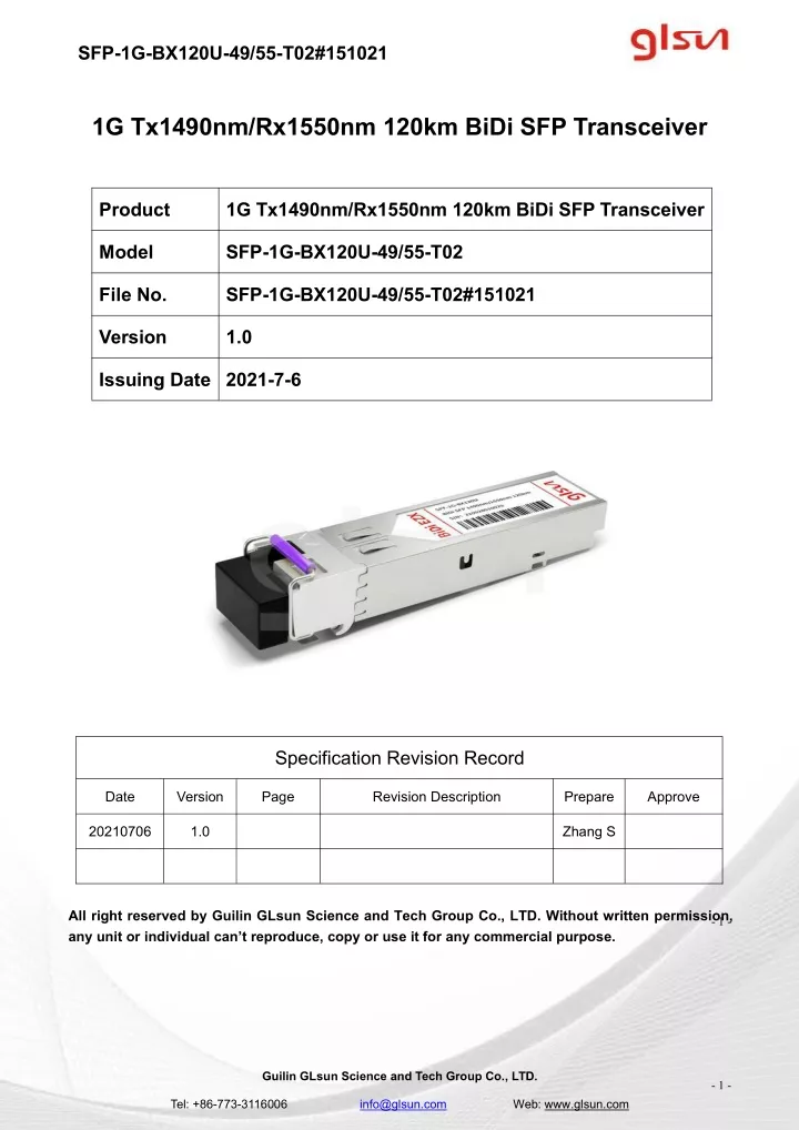 sfp 1g bx120u 49 55 t02 151021