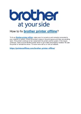 how to fix brother printer offline