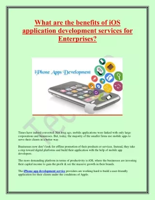 what are the benefits of ios application