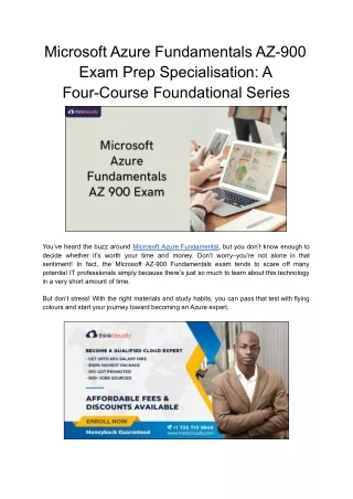 Microsoft Azure Fundamentals AZ-900 Exam Prep Specialisation_ A Four-Course Foundational Series
