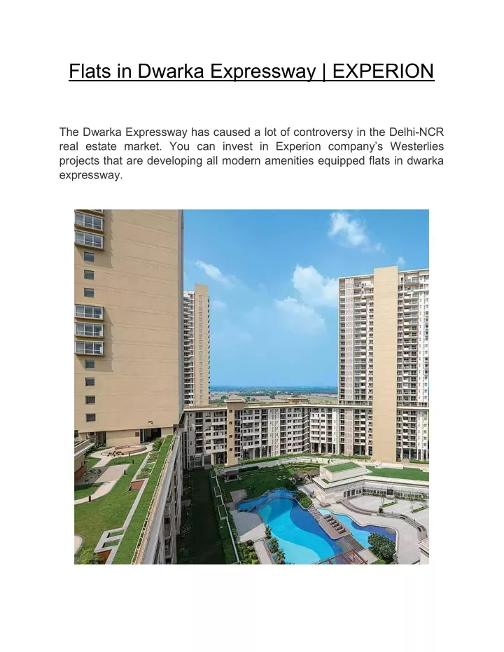 flats in dwarka expressway experion