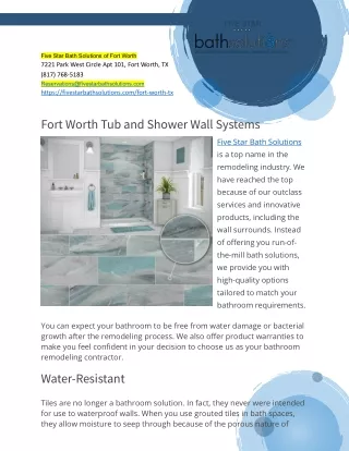 Five Star Bath Solutions of Fort Worth