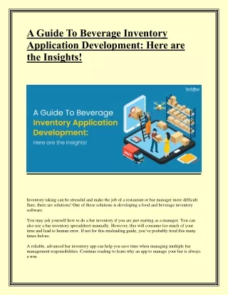 a guide to beverage inventory application