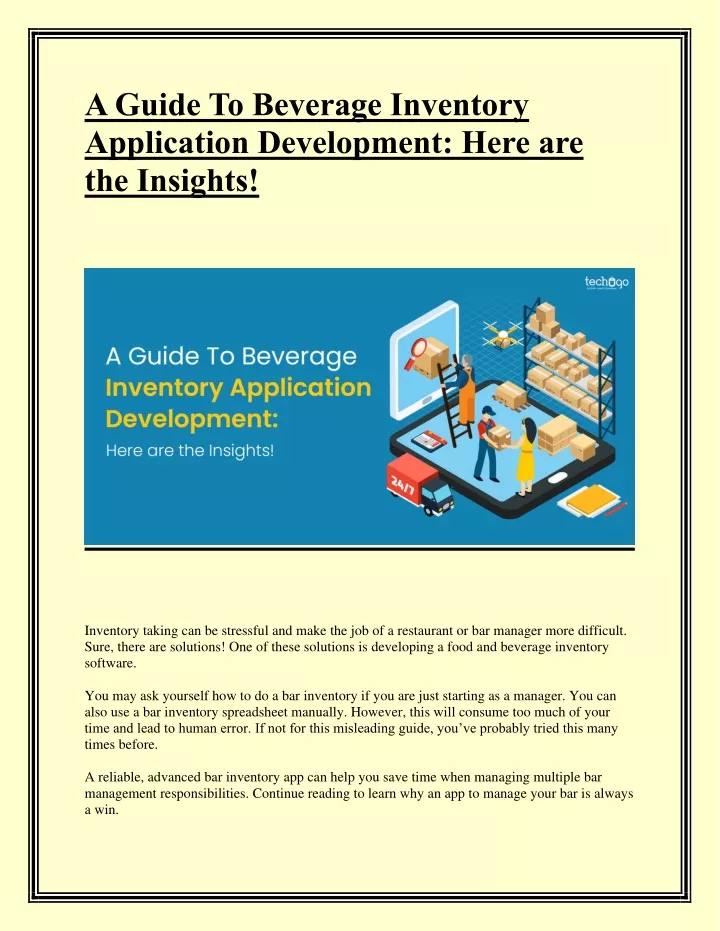 a guide to beverage inventory application