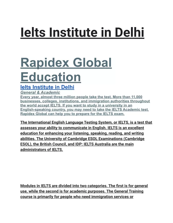 ielts institute in delhi