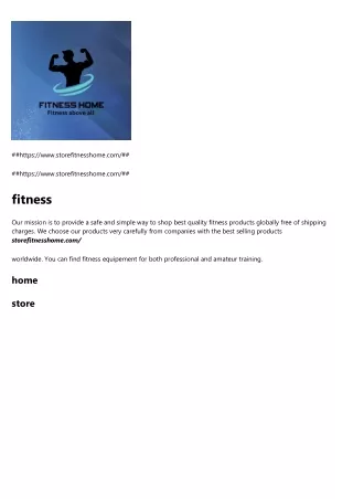 https www storefitnesshome com