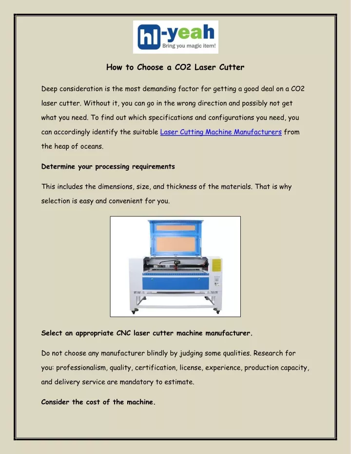 how to choose a co2 laser cutter