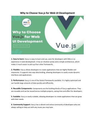 why to choose vue js for web ui development