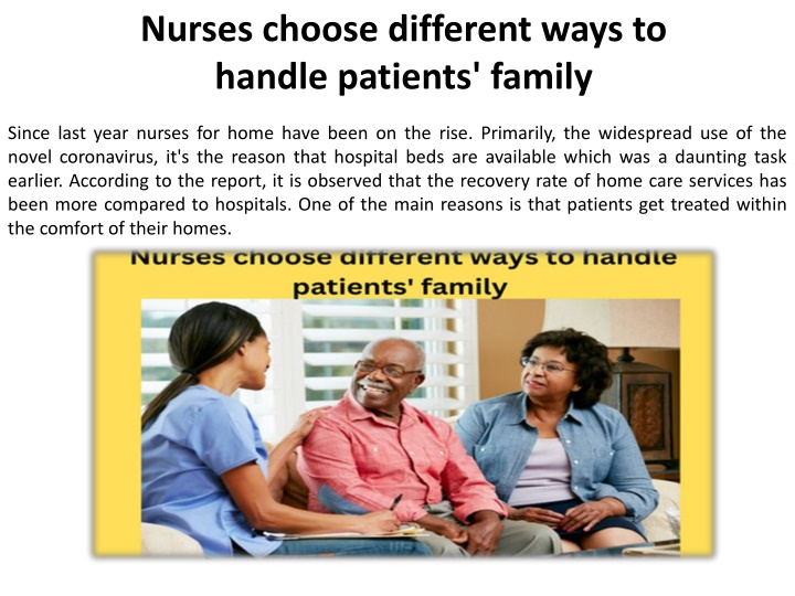 nurses choose different ways to handle patients