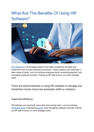 what are the bene ts of using hr software