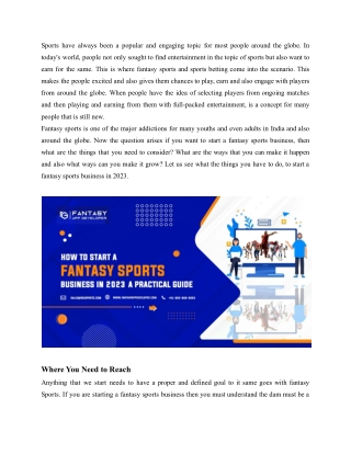 How to start a fantasy sports business in 2023_ a practical guide