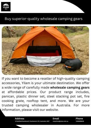 Buy superior-quality wholesale camping gears