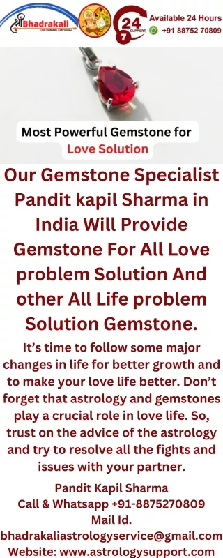 Most Powerful Gemstone For Love Solution - Astrology Support