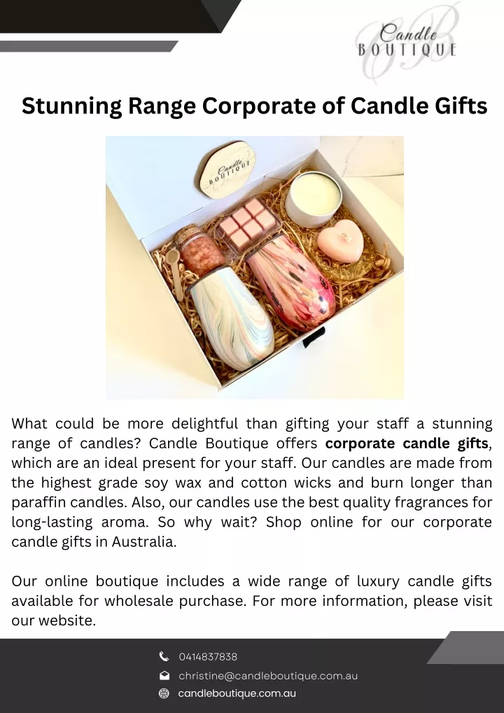 stunning range corporate of candle gifts
