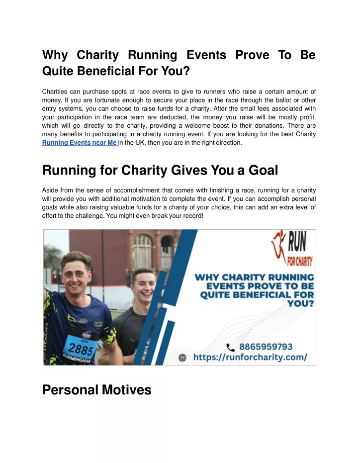 why charity running events prove to be quite