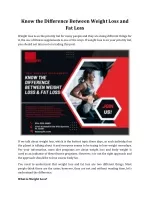 Know the Difference Between Weight Loss and Fat Loss - BeautyFit - slide 1