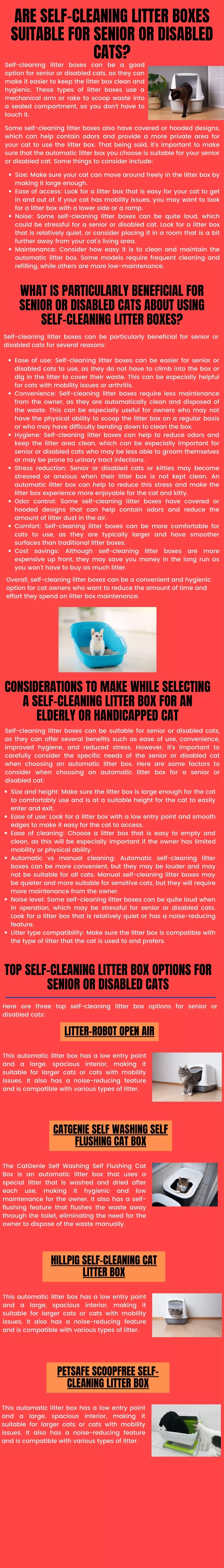 are self cleaning litter boxes suitable